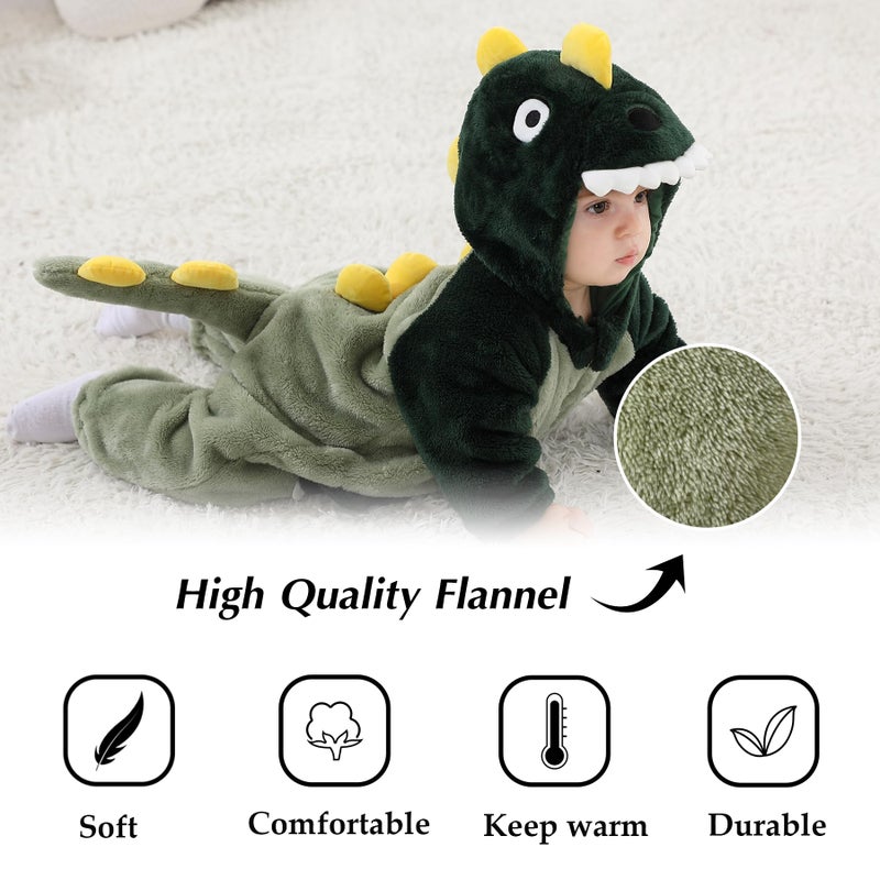 TONWHAR Kids' And Toddlers' Infant Tiger Dinosaur Animal Fancy Dress Costume Outfit Hooded Romper Jumpsuit(6-12 Months/Height:26""-29"") - Image 5